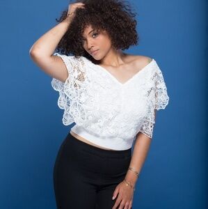 White Lace Crop Top